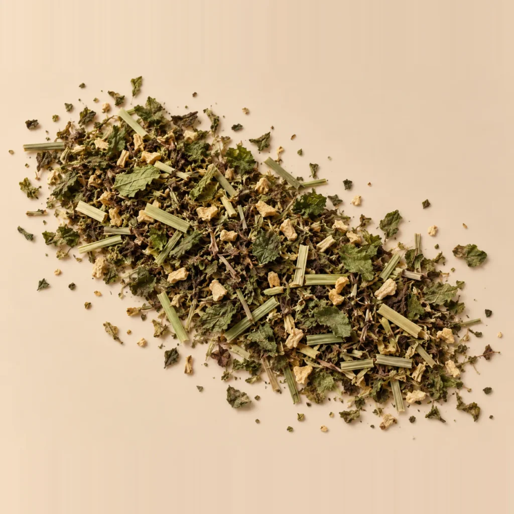Sérénité : tulsi, citronnelle, mélisse et gingembre en mélange