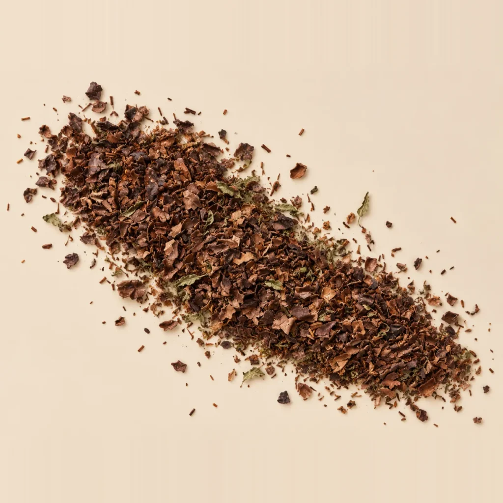 Énergie : cosses de cacao torréfiées, tulsi et rooibos en mélange